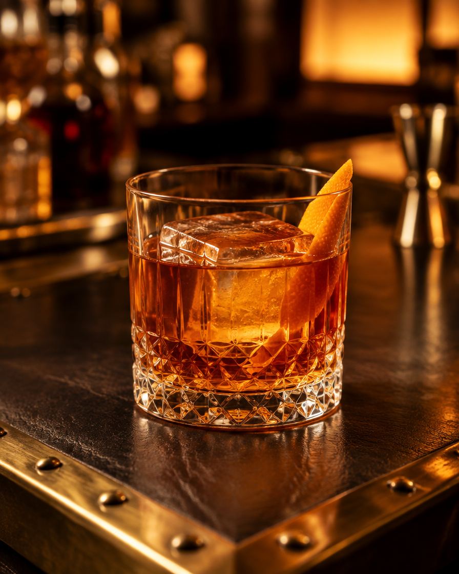 Old Fashioned mit Orangenzeste